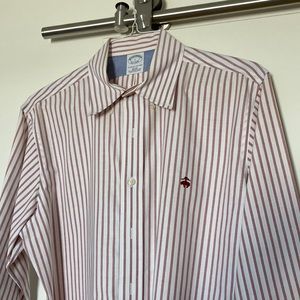 Brooks Brothers Sport Shirt L Maroon Stripe
